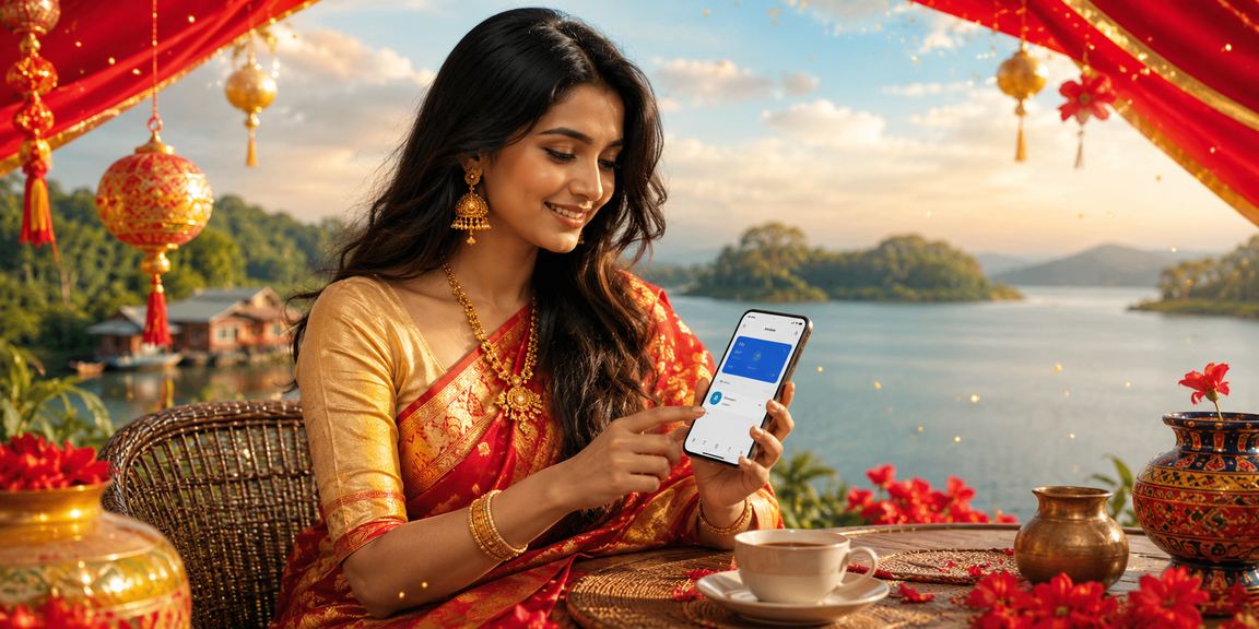 রাঙামাটিতে মোবাইলে ডিপোজিট করছেন একজন ব্যবহারকারী
